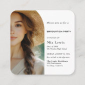 Carte D'accompagnement Modern Photo Grad Party  (Dos)