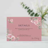 Carte D'accompagnement Modern Pink Roses Details Graduation (Debout devant)