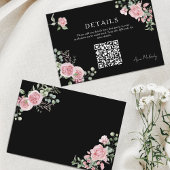 Carte D'accompagnement Modern Pink Roses QR-code Details Graduation
