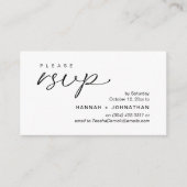 Carte D'accompagnement Modern Romantic Wedding Invites RSVP Reminder Card (Devant)