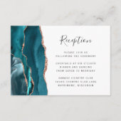 Carte D'accompagnement Modern Rose Gold Silver Agate Wedding Reception (Devant)