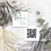 Carte D'accompagnement Modern Sage Eucalyptus QR Code Détails du Mariage
