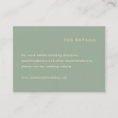 Carte D'accompagnement Modern Sage Green Simple Wedding (Devant)