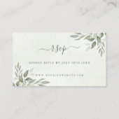 Carte D'accompagnement Modern Sage Greenery Wedding RSVP Enclosure Card (Dos)