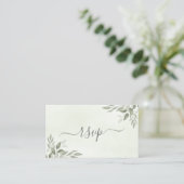 Carte D'accompagnement Modern Sage Greenery Wedding RSVP Enclosure Card (Debout devant)