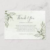 Carte D'accompagnement Modern Sage Greenery Wedding Thank You Card (Devant)
