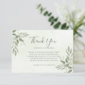 Carte D'accompagnement Modern Sage Greenery Wedding Thank You Card (Debout devant)