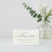 Carte D'accompagnement Modern Sage Greenery Wedding Website (Debout devant)