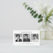 Carte D'accompagnement Modern Script 3 Photo Collage Graduation Thank You (Debout devant)