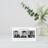 Carte D'accompagnement Modern Script 3 Photo Collage Graduation Thank You (Debout devant)