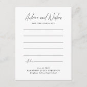 Carte D'accompagnement Modern Script Advice and Wishes Graduation (Devant)