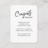 Carte D'accompagnement Modern Script Casual Photo Graduation Announcement (Dos)