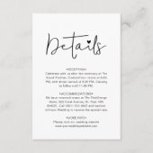 Carte D'accompagnement Modern Script Contemporary Wedding Details (Devant)