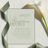 Carte D'accompagnement Modern Script Sage Green Wedding Details