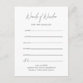 Carte D'accompagnement Modern Script Words Of Wisdom Graduation (Devant)
