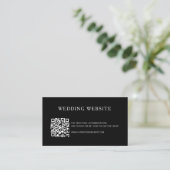 Carte D'accompagnement Modern Simple Photo Black QR Code Site Web Mariage (Debout devant)