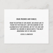 Carte D'accompagnement Modern Simple Photo Wedding Thank You Card (Dos)