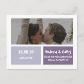 Carte D'accompagnement Modern Simple Photo Wedding Thank You Card (Devant)