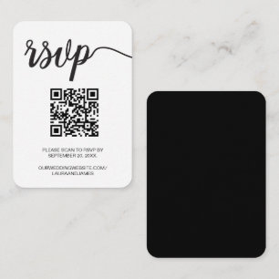 Carte D'accompagnement Modern Simple Script RSVP QR code Mariage Site Web