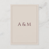 Carte D'accompagnement Modern simple tan minimalist wedding details (Dos)