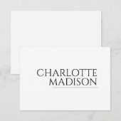 Carte D'accompagnement Modern Simple White Trendy Minimalist Plain  (Devant / Derrière)