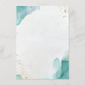 Carte D'accompagnement Modern Teal Gold Abstract Beach Wedding Details (Dos)