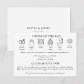 Carte D'accompagnement Modern Terracotta Burnt Orange Wedding Timeline (Devant / Derrière)