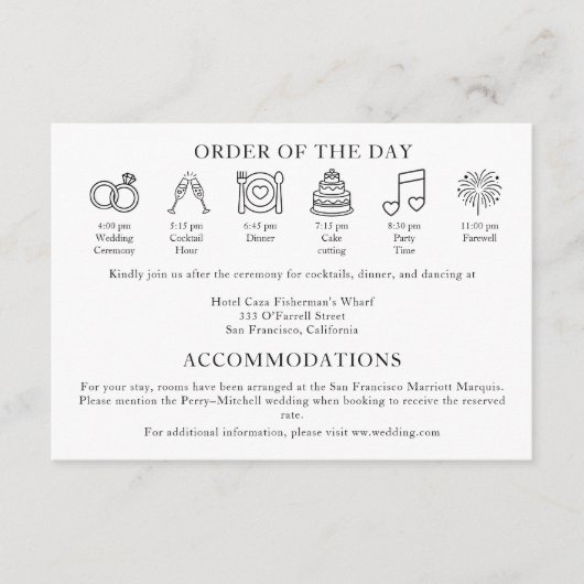 Carte D'accompagnement Modern Terracotta Burnt Orange Wedding Timeline (Devant)