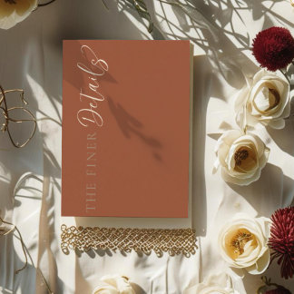 Carte D'accompagnement Modern Terracotta Wedding Details