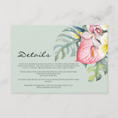 Carte D'accompagnement Modern Tropical Floral Hawaii Wedding (Devant)