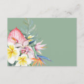 Carte D'accompagnement Modern Tropical Floral Hawaii Wedding (Dos)