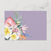 Carte D'accompagnement Modern Tropical Floral Hawaii Wedding (Dos)