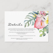 Carte D'accompagnement Modern Tropical Floral Hawaii Wedding (Devant)