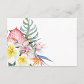 Carte D'accompagnement Modern Tropical Floral Hawaii Wedding (Dos)