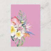 Carte D'accompagnement Modern Tropical Floral Hawaii Wedding (Dos)