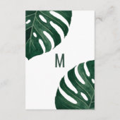 Carte D'accompagnement Modern Tropical Swiss Cheese Leaf Gold Détails (Dos)