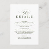Carte D'accompagnement Modern Typography Olive Green Wedding Details (Devant)
