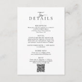 Carte D'accompagnement Modern Typography  Qr Code Wedding Details (Devant)