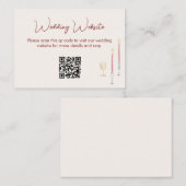 Carte D'accompagnement modern whimsical Wedding Website QR Code Enclosure (Devant / Derrière)