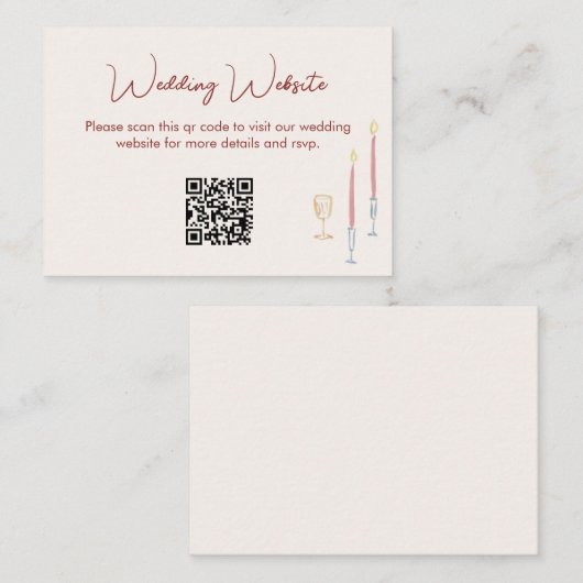 Carte D'accompagnement modern whimsical Wedding Website QR Code Enclosure (Devant / Derrière)