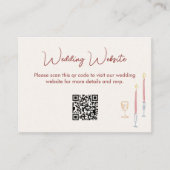 Carte D'accompagnement modern whimsical Wedding Website QR Code Enclosure (Devant)