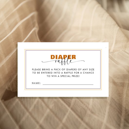 Carte D'accompagnement MOdern Wild One diaper raffle 