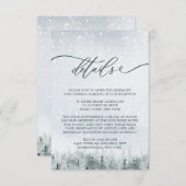 Carte D'accompagnement Modern Winter Forest Wedding Elegance (Devant / Derrière)