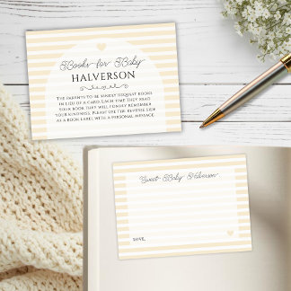 Carte D'accompagnement Modern Yellow Baby Shower Book Request