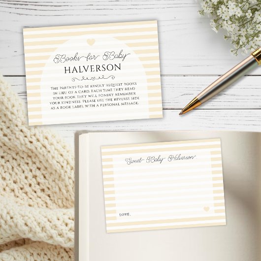 Carte D'accompagnement Modern Yellow Baby Shower Book Request