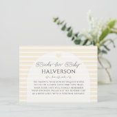 Carte D'accompagnement Modern Yellow Baby Shower Book Request (Debout devant)