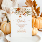 Carte D'accompagnement Moderne Automne brûlé orange détails mariage