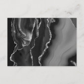 Carte D'accompagnement Moderne Black Agate Argent Dark Détails Mariage (Dos)