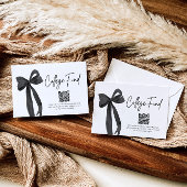 Carte D'accompagnement Moderne Black Bow QR Code College Fonds Graduation