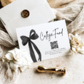 Carte D'accompagnement Moderne Black Bow QR Code College Fonds Graduation